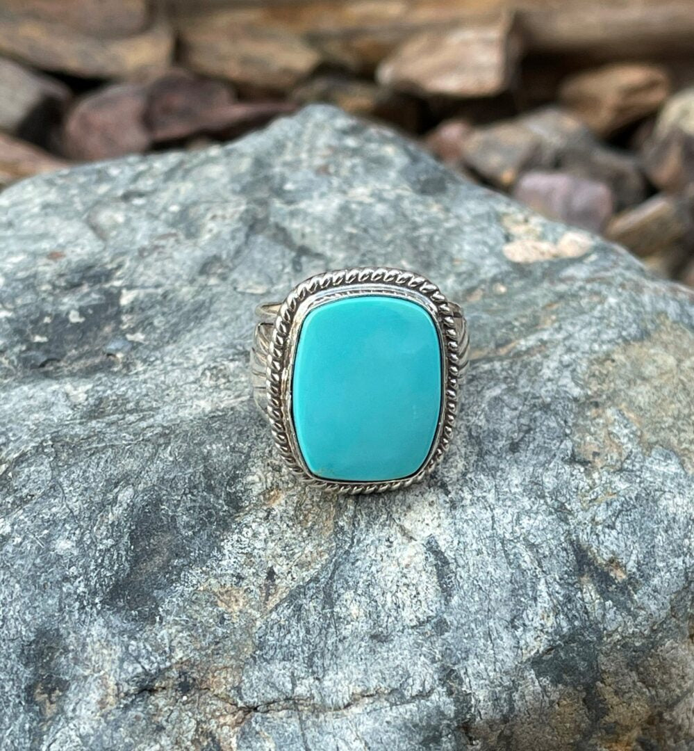 Sterling Silver Men’s Or Women’s Kingman Turquoise Ring